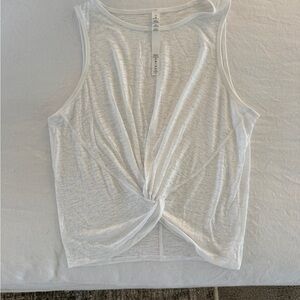 Lululemon Athletica White Twist Front Tank Top